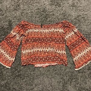 Off the shoulder floral blouse